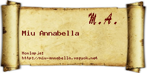 Miu Annabella névjegykártya
